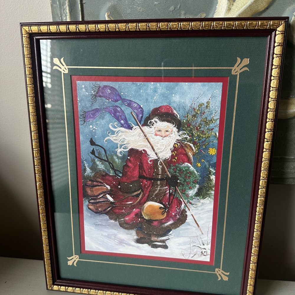 Vintage home interiors old world Santa Claus framed print